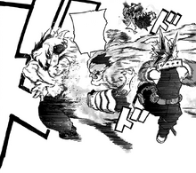 Endeavor fights alongside Deku and Katsuki