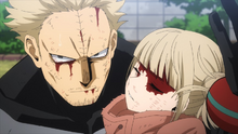 Twice protecting Himiko from harm
