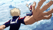 Katsuki attacks Shoto.