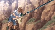 Attacking the villains' chopper with an Air Force.