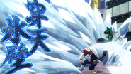 Shoto uses his Heaven-Piercing Ice Wall in an attempt to stop the Decay.