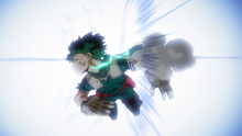 Izuku hit by Twin Impact (Anime)