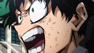 Izuku yells at Katsuki.