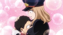 Camie hugs Sho