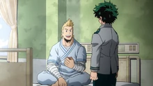 Mirio cheering Izuku