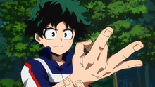 Izuku sees that he needs to train his fingers