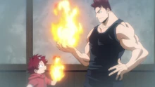 Enji training young Toya