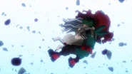 Deku catches Eri in midair.