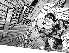 Koichi manages to escape the alley in time while carrying Kazuho.