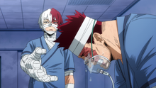 Shoto tells his father that they will stop Toya together