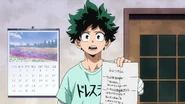 Izuku shows Kota's letter to his Mom and All Might.