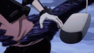 Kyoka attacks Izuku with Heartball Wall.