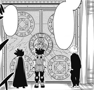 Izuku, Fumikage, and Shihai arrive at Odd Eye's place.