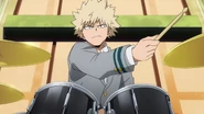 Katsuki playing the drums