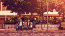Soga, Moyuru and Rapt chating in the park
