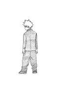 Katsuki wearing a suit