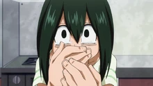 Tsuyu showing a rare moment of emotional vulnerability.