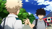 Yo Shindo greets Katsuki and offers a handshake.