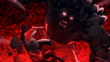 Akira is about to smash Koichi