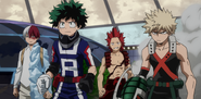 Shoto alongside Izuku, Eijiro and Katsuki.