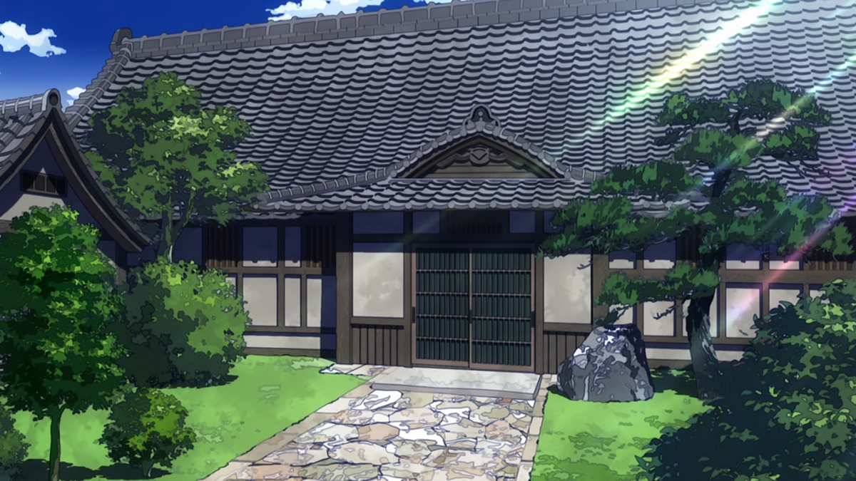 a Japanese house and a blue sky with clouds in anime  Stable Diffusion   OpenArt
