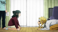 Inko asking All Might to live and protect her son.