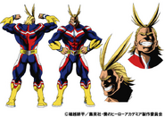 All Might's colored character design for the anime.