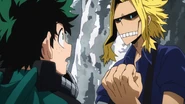 Toshinori advises Izuku on his fighting style