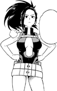 Momo Yaoyorozu traje de héroe manga