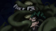 The Sludge Villain tries to seize Izuku's body.