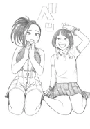 Momo Yaoyorozu and Kyoka sketch.