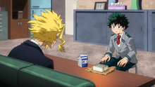 Izuku tells All Might about the dream he had