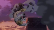 Mashirao prevents debris from falling on civilians