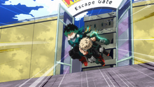 Izuku and Katsuki escape from All Might