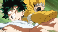 Gran Torino kicks Izuku.