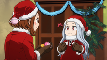 Ochaco and Eri dressed as Santa