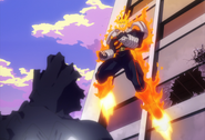 Endeavor uses flame jets to propel himself in midair