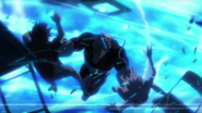 Vlad King saves two students from Dabi's blue flames.