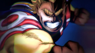 All Might in Season 1's "HEROES" ending.