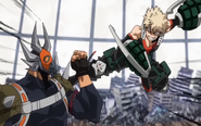 Katsuki attacks Villain-All Might