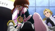 Yuga and Ochaco pass their exam by capturing Thirteen.