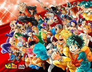 Denki in Chapter 146's color spread and 3rd year anniversary.