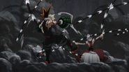 Katsuki is lacerate and slashed by the Serpenters