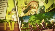 Recovery Girl, Power Loader, Mei, Mashirao, Eijiro, Fumikage, Koji, and Yuga (Update).png (2.9 MB) Yuga alongside Mashirao, Eijiro, Fumikage, Koji, Recovery Girl, Power Loader, and Mei in Season 3's "Update" ending.