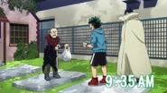 Izuku runs against the clock to returns to the U.A. in time.