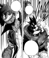 Dabi prepares to attack Fumikage and the injured Hawks.