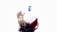 Izuku smashing "Tomura" with all his power.