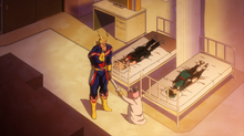 Recovery Girl scolds All Might