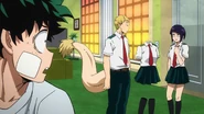 Izuku listening to classmates
