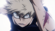 Katsuki Bakugo surprised Izuku uses his fist